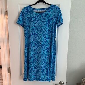 Lilly Pulitzer Blue and White Tropical Dress